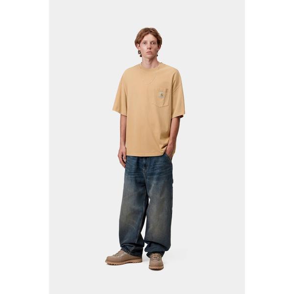 Carhartt WIP S/S Hudson Pocket T-Shirt Dusty Hamilton Brown (Chalk Wash)-Black Sheep Skate Shop