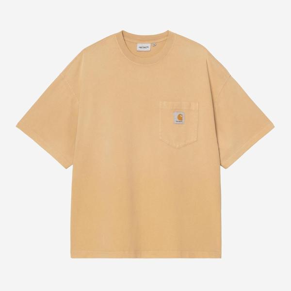 Carhartt WIP S/S Hudson Pocket T-Shirt Dusty Hamilton Brown (Chalk Wash)-Black Sheep Skate Shop