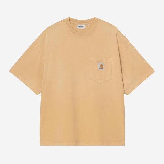 Carhartt WIP S/S Hudson Pocket T-Shirt Dusty Hamilton Brown (Chalk Wash)-Black Sheep Skate Shop