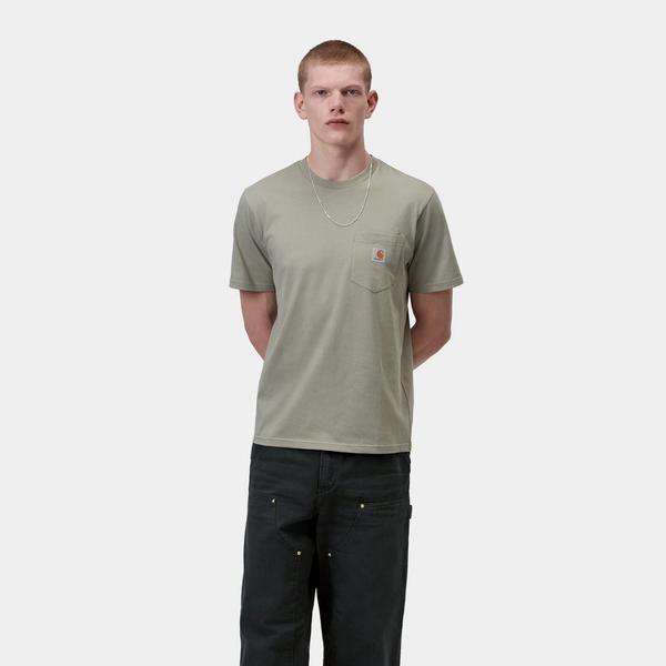 Carhartt WIP S/S Pocket T-Shirt Shady Green-Black Sheep Skate Shop