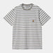 Carhartt WIP Scotty Stripe Pocket T-Shirt Grey Heather - White-Black Sheep Skate Shop