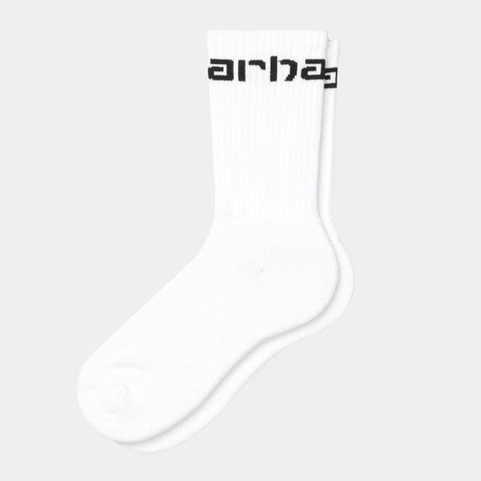 Carhartt WIP Script Crew Socks White - Black-Black Sheep Skate Shop