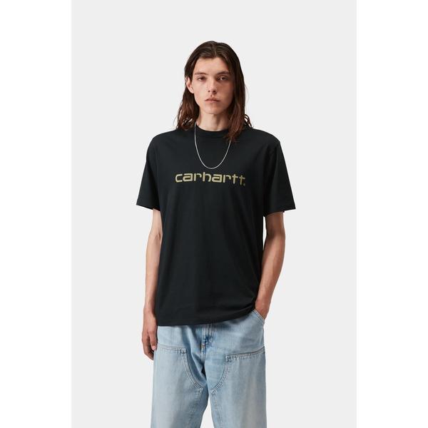 Carhartt WIP Script T-Shirt Deep Night - Gentle Green-Black Sheep Skate Shop