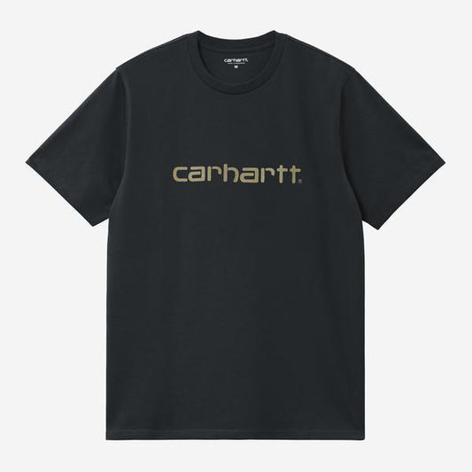 Carhartt WIP Script T-Shirt Deep Night - Gentle Green-Black Sheep Skate Shop