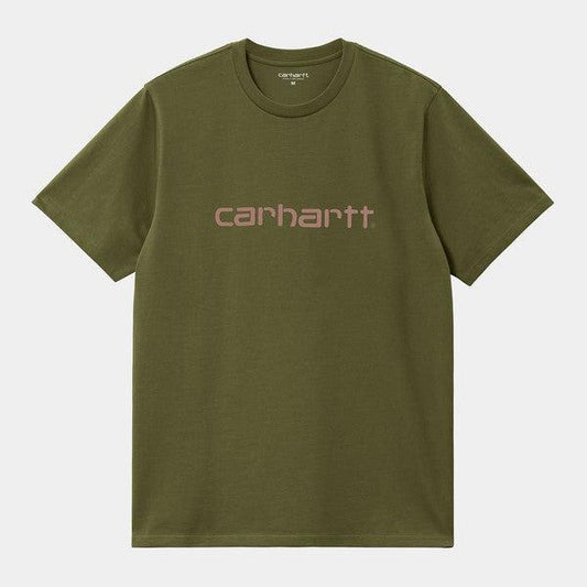 Carhartt WIP Script T-Shirt Dundee - Glassy Pink-Black Sheep Skate Shop