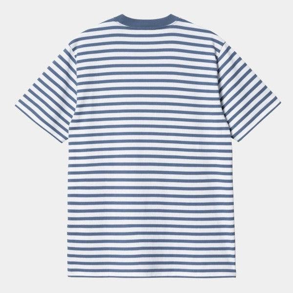 Carhartt WIP Seidler Stripe Pocket T-Shirt Sorrent - White-Black Sheep Skate Shop