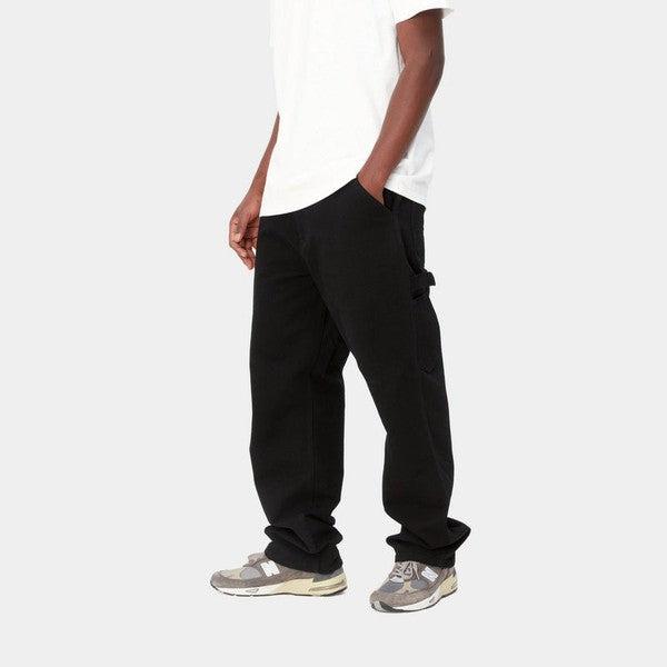 Carhartt WIP Single Knee Pant Dearborn Canvas Rinsed Black-Black Sheep Skate Shop