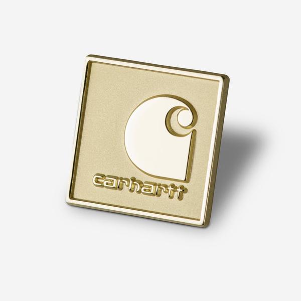 Carhartt WIP Square Label Pin Gold-Black Sheep Skate Shop