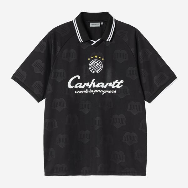 Carhartt WIP Terrace Football Jersey T-Shirt Black Heart Train Jacquard-Black Sheep Skate Shop