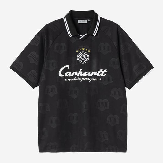 Carhartt WIP Terrace Football Jersey T-Shirt Black Heart Train Jacquard-Black Sheep Skate Shop