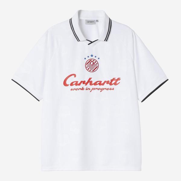 Carhartt WIP Terrace Football Jersey T-Shirt White Heart Train Jacquard-Black Sheep Skate Shop