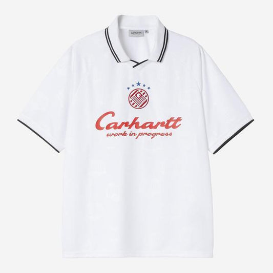 Carhartt WIP Terrace Football Jersey T-Shirt White Heart Train Jacquard-Black Sheep Skate Shop