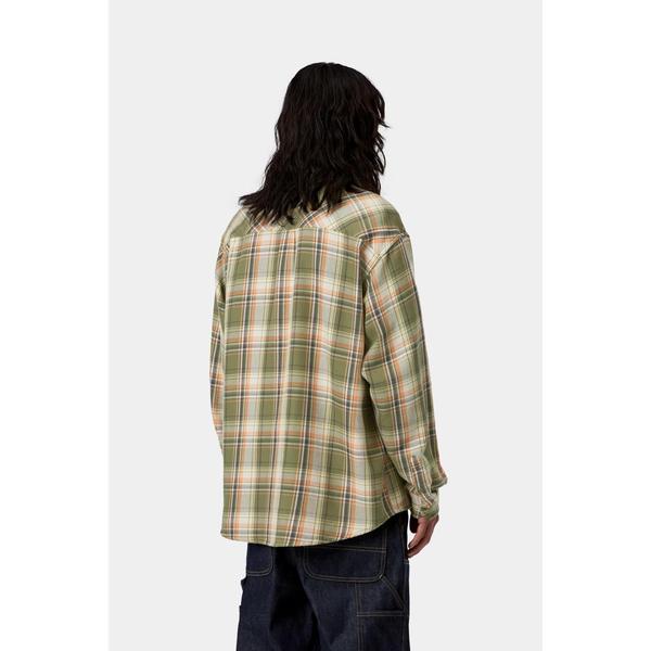 Carhartt WIP Tunick Check Flannel Shirt Dollar Green-Black Sheep Skate Shop
