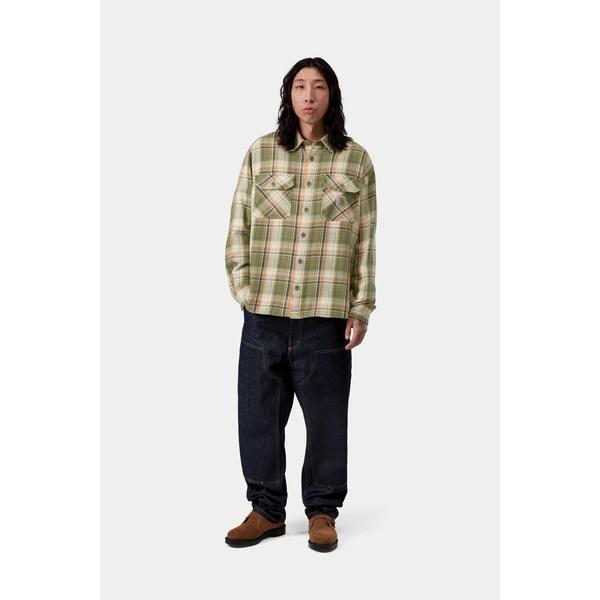Carhartt WIP Tunick Check Flannel Shirt Dollar Green-Black Sheep Skate Shop