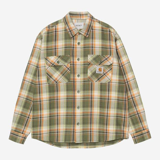 Carhartt WIP Tunick Check Flannel Shirt Dollar Green-Black Sheep Skate Shop