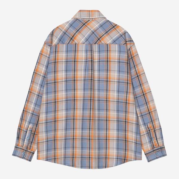 Carhartt WIP Tunick Check Flannel Shirt Gentle Blue-Black Sheep Skate Shop