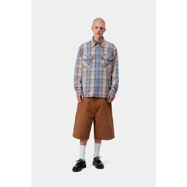 Carhartt WIP Tunick Check Flannel Shirt Gentle Blue-Black Sheep Skate Shop