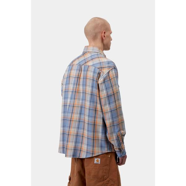 Carhartt WIP Tunick Check Flannel Shirt Gentle Blue-Black Sheep Skate Shop