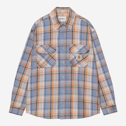 Carhartt WIP Tunick Check Flannel Shirt Gentle Blue-Black Sheep Skate Shop