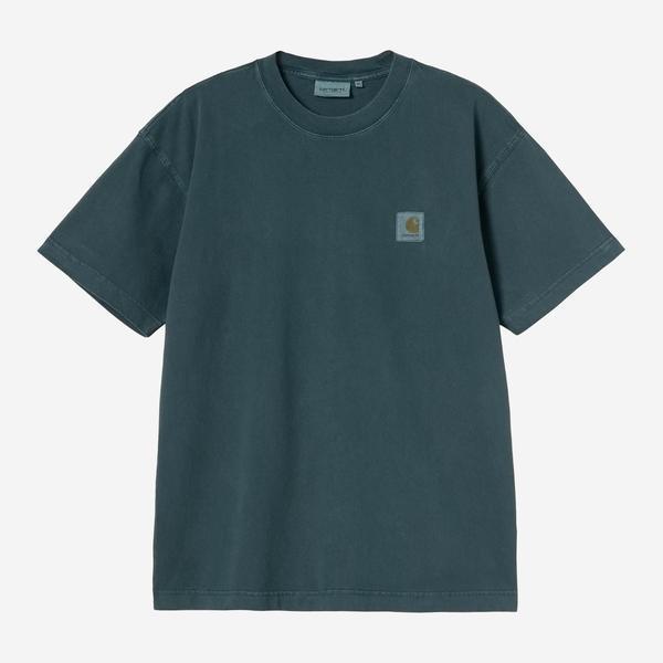 Carhartt WIP Vista T-Shirt Deep Lagoon Garment Dyed-Black Sheep Skate Shop