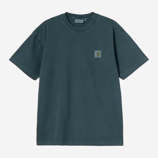 Carhartt WIP Vista T-Shirt Deep Lagoon Garment Dyed-Black Sheep Skate Shop