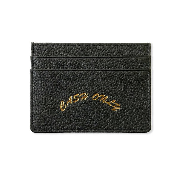 Cash Only Leather Cardholder Wallet Black-Black Sheep Skate Shop