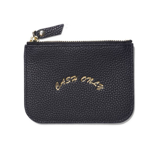 Cash Only Leather Zip Wallet Black-Black Sheep Skate Shop