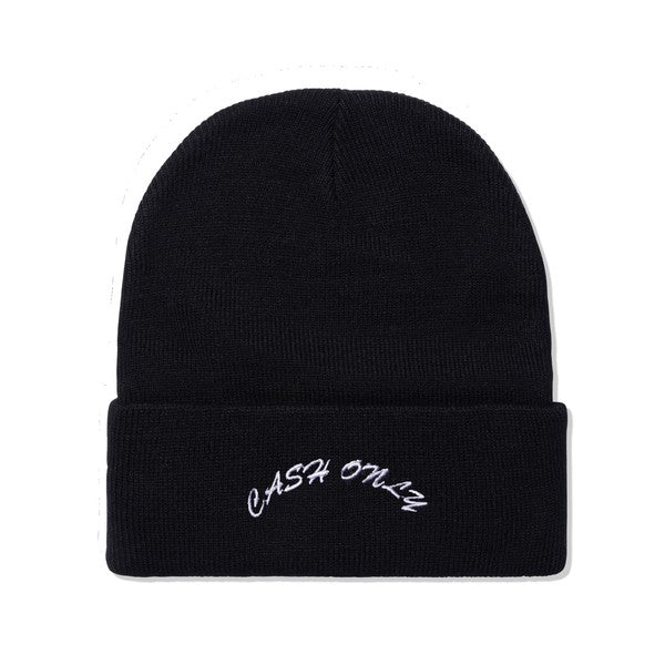 Cash Only Logo Beanie Black-Black Sheep Skate Shop