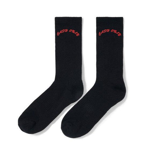 Cash Only Logo Crew Socks Black-Black Sheep Skate Shop