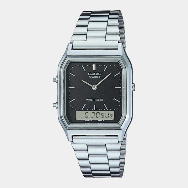 Casio Analog - Digital Vintage Watch AQ230A-1DM Black - Silver-Black Sheep Skate Shop