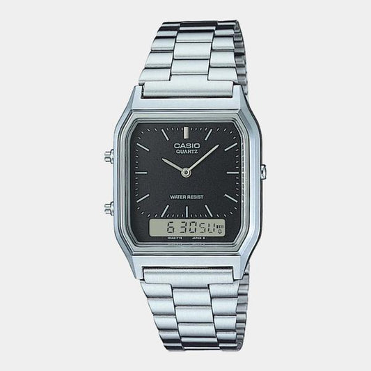 Casio Analog - Digital Vintage Watch AQ230A-1DM Black - Silver-Black Sheep Skate Shop