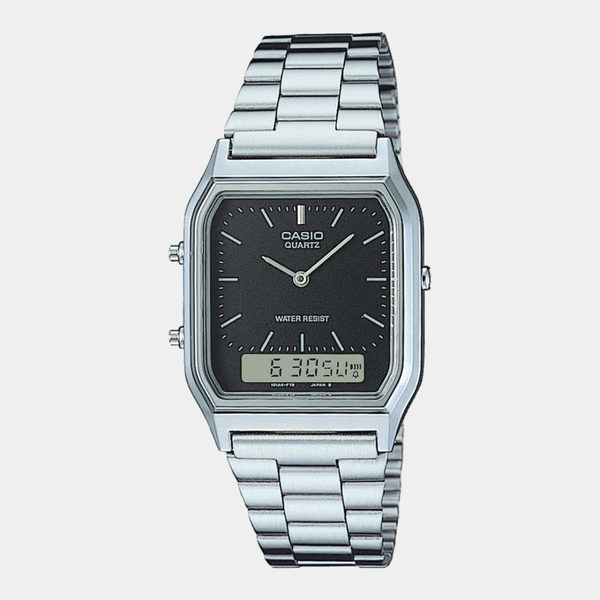 Casio Analog - Digital Vintage Watch AQ230A-1DM Black - Silver-Black Sheep Skate Shop