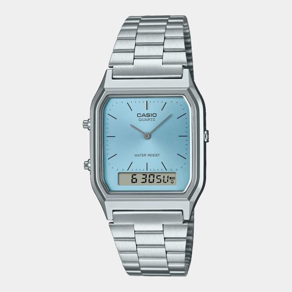 Casio Analog - Digital Vintage Watch AQ230A-2A1 Teal - Silver-Black Sheep Skate Shop