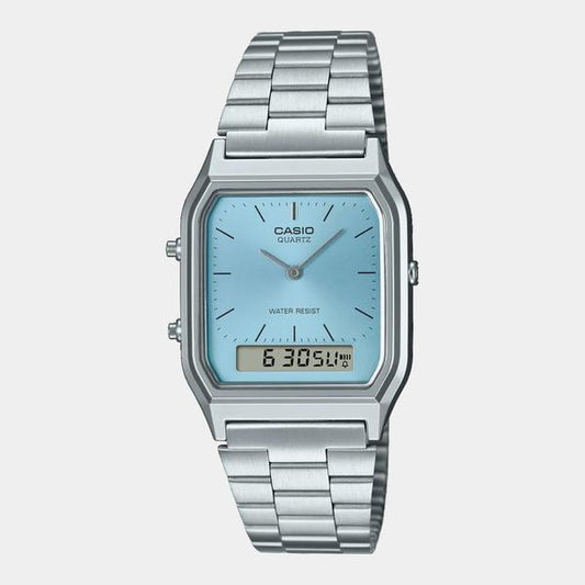 Casio Analog - Digital Vintage Watch AQ230A-2A1 Teal - Silver-Black Sheep Skate Shop