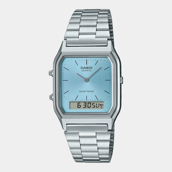 Casio Analog - Digital Vintage Watch AQ230A-2A1 Teal - Silver-Black Sheep Skate Shop