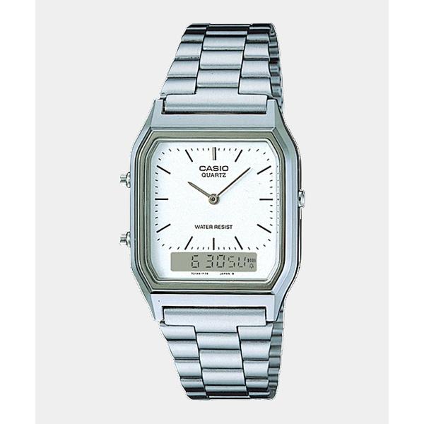 Casio Analog - Digital Vintage Watch AQ230A-7DM Silver - White-Black Sheep Skate Shop