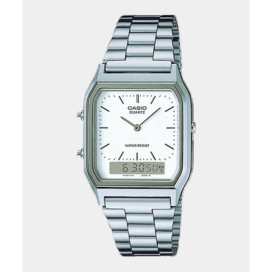 Casio Analog - Digital Vintage Watch AQ230A-7DM Silver - White-Black Sheep Skate Shop