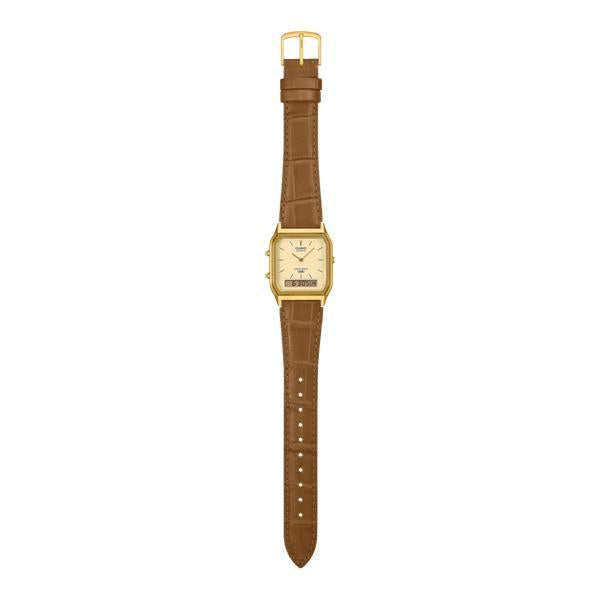 Casio Analog - Digital Vintage Watch AQ230EGL-9A Gold - Brown-Black Sheep Skate Shop