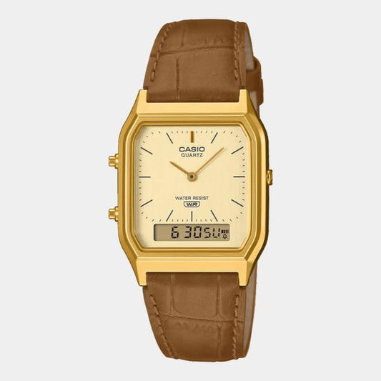 Casio Analog - Digital Vintage Watch AQ230EGL-9A Gold - Brown-Black Sheep Skate Shop