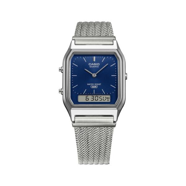 Casio Analog - Digital Vintage Watch AQ230EM-2A Blue - Silver-Black Sheep Skate Shop