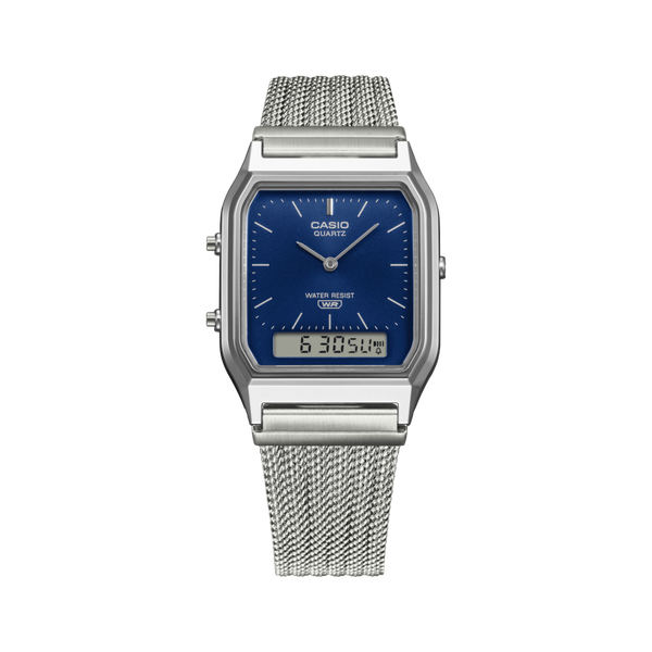 Casio Analog - Digital Vintage Watch AQ230EM-2A Blue - Silver-Black Sheep Skate Shop