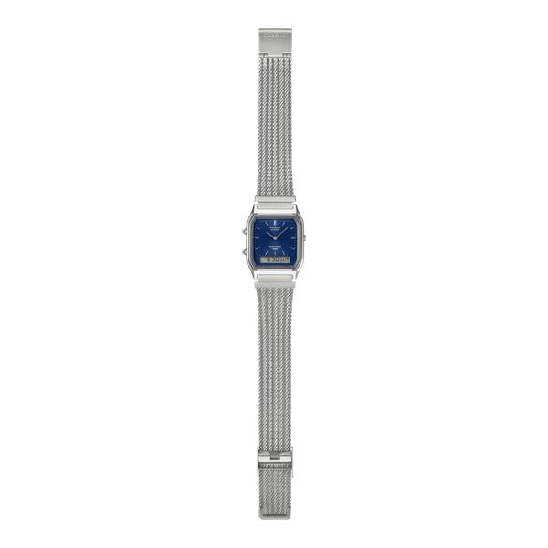 Casio Analog - Digital Vintage Watch AQ230EM-2A Blue - Silver-Black Sheep Skate Shop