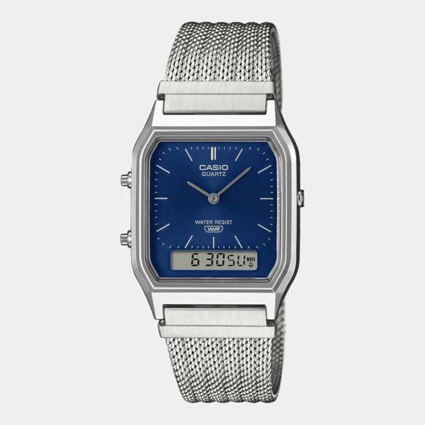 Casio Analog - Digital Vintage Watch AQ230EM-2A Blue - Silver-Black Sheep Skate Shop