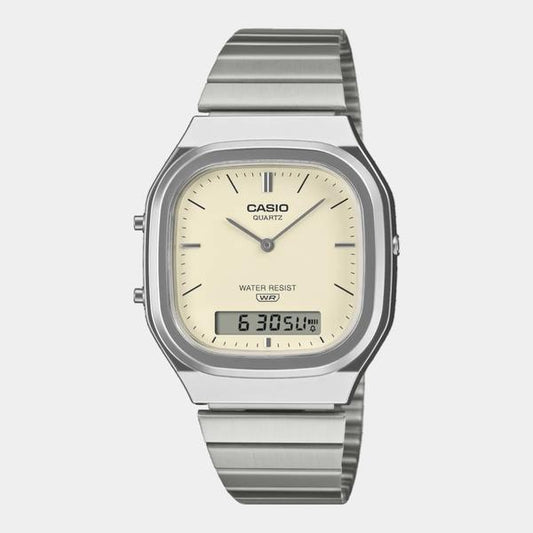 Casio Analog - Digital Vintage Watch AQ240E-7A2 Silver - Cream-Black Sheep Skate Shop
