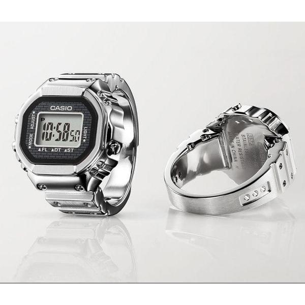 Casio Digital Ring Watch CRW001-1 Silver-Black Sheep Skate Shop