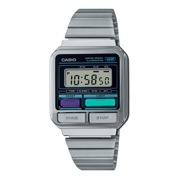 Casio Digital Vintage Watch A120WE-1AVT Silver-Black Sheep Skate Shop