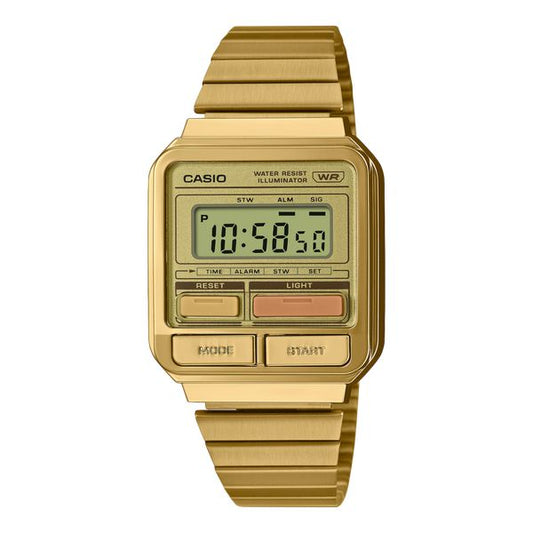 Casio Digital Vintage Watch A120WEB-9AVT Gold-Black Sheep Skate Shop