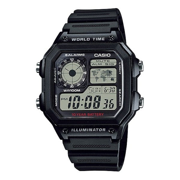 Casio Digital Watch AE1200WH-1AV Black-Black Sheep Skate Shop