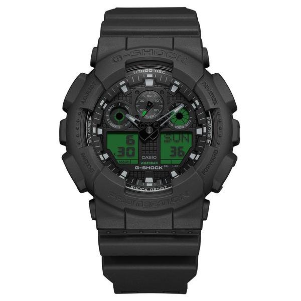 Casio G-Shock Analog-Digital Watch GA100BEG-1A Black - Green-Black Sheep Skate Shop