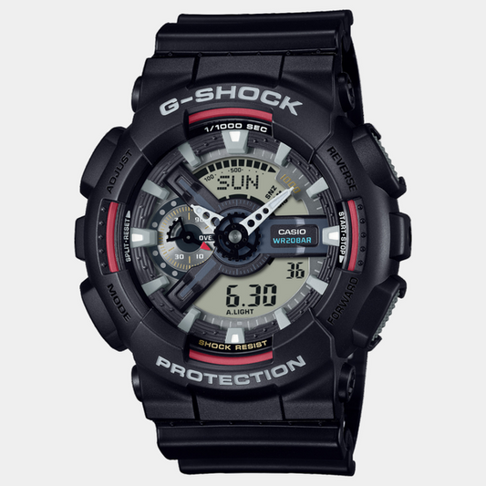 Casio G-Shock Analog-Digital Watch GA110RL-1A Black - Red-Black Sheep Skate Shop